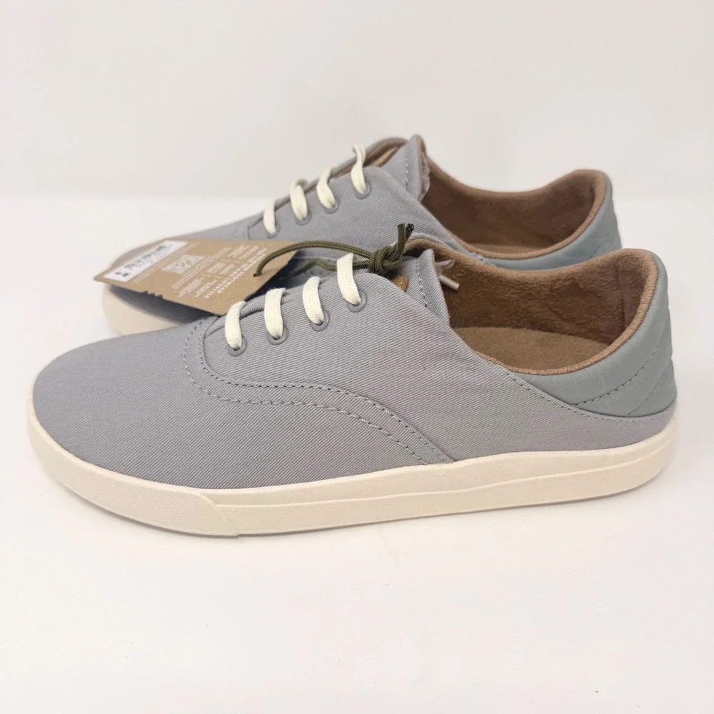 OluKai Kohu Womens Size 8 Mist Grey Textile Lace Up Sneakers 20516-DWDW NEW